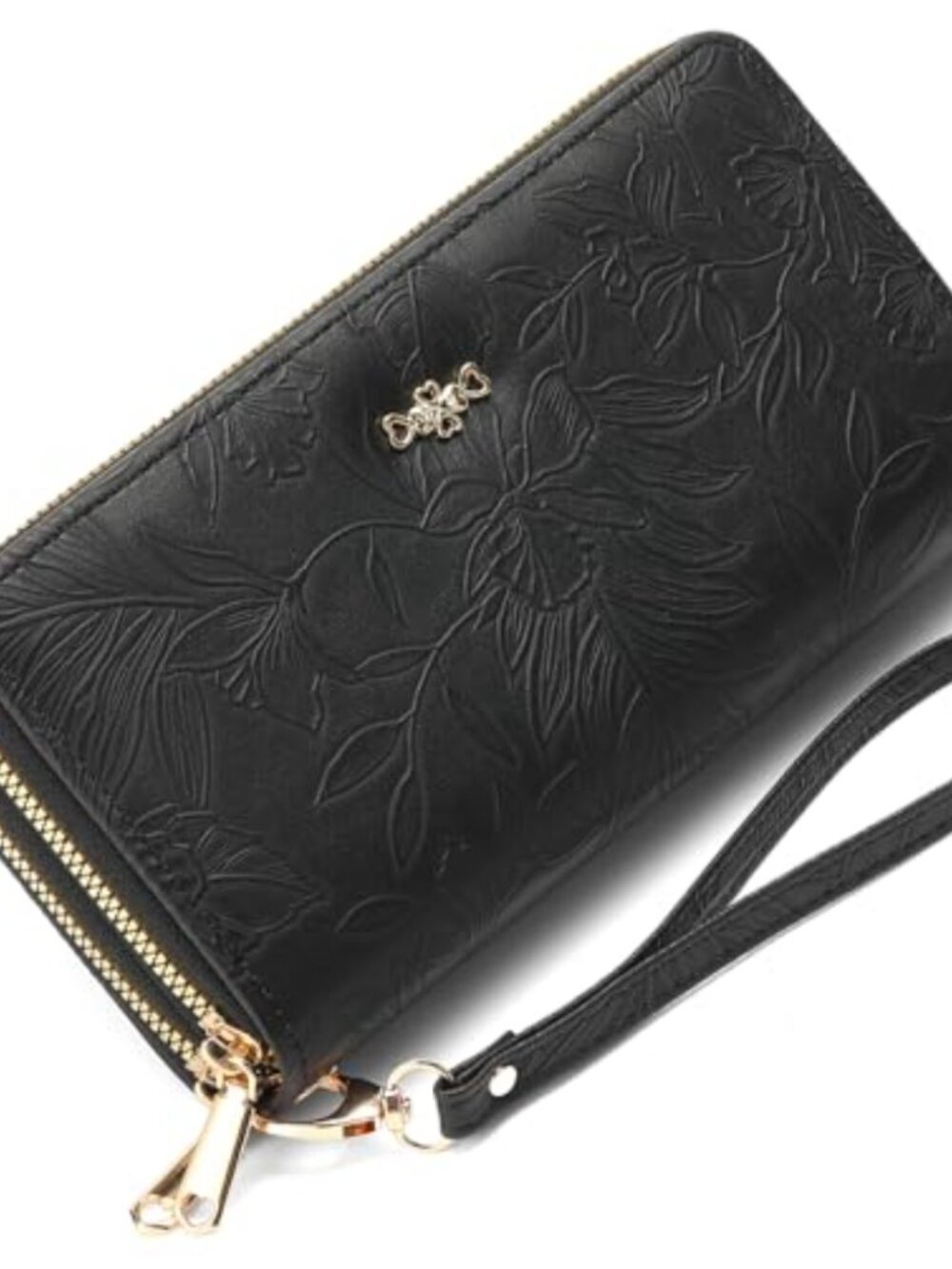 SENDEFN Women's RFID Wristlet Wallet PU Leather Double Zip Clutch